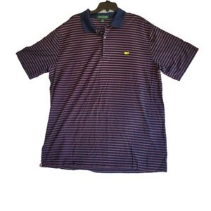 MASTERS Amen Corner Golf Polo Shirt Men's‎ XXL Blue Red Stripe Pima Cotton